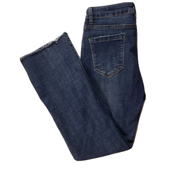 Acne Studios Blue Jeans Straight Leg Raw Hem Denim Stretch Size 38 / 6 - Picture 1 of 5